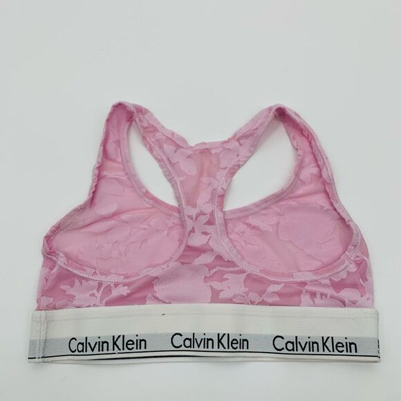 CALVIN KLEIN WO MODERN PRINTED UNLINED BRALETTE FLORAL BURNOUT AURELIE - Picture 3 of 3